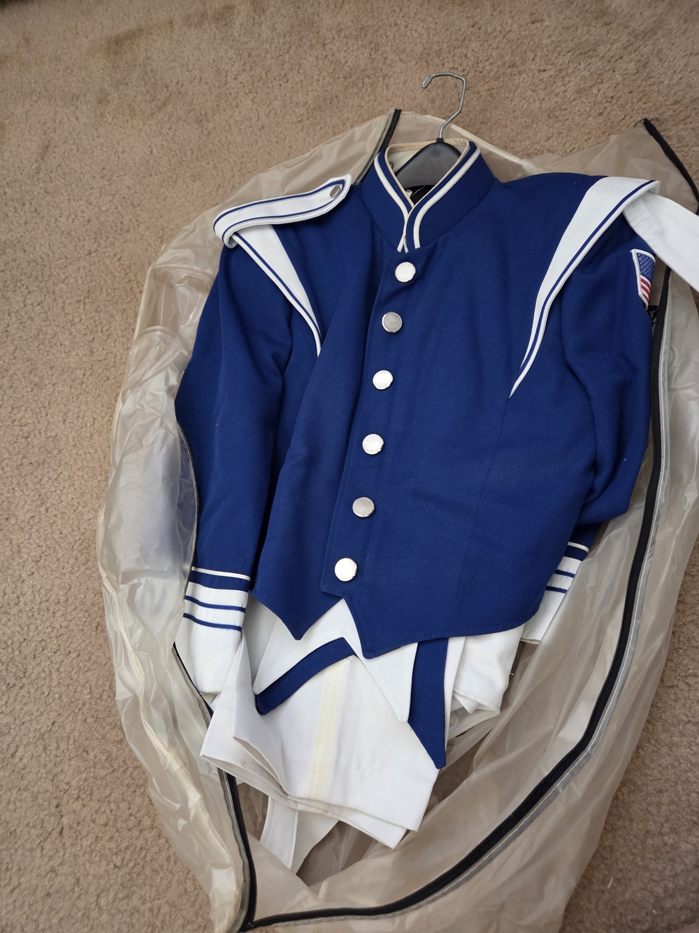 Blue and White Marching Band Jacket